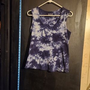 Marc New York women's blue tye dye sleeveless shirt, size S